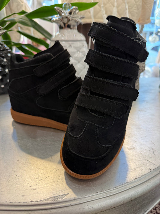 Baskets compensées noires