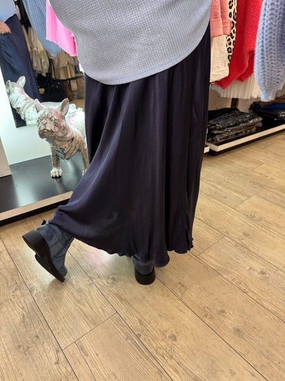 Jupe satinée marine