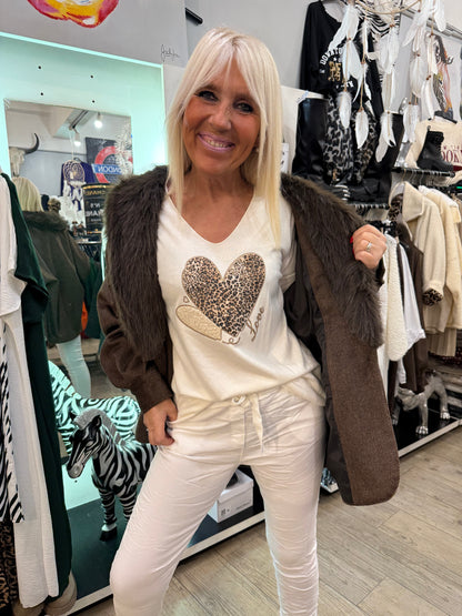 Pull love leo blanc