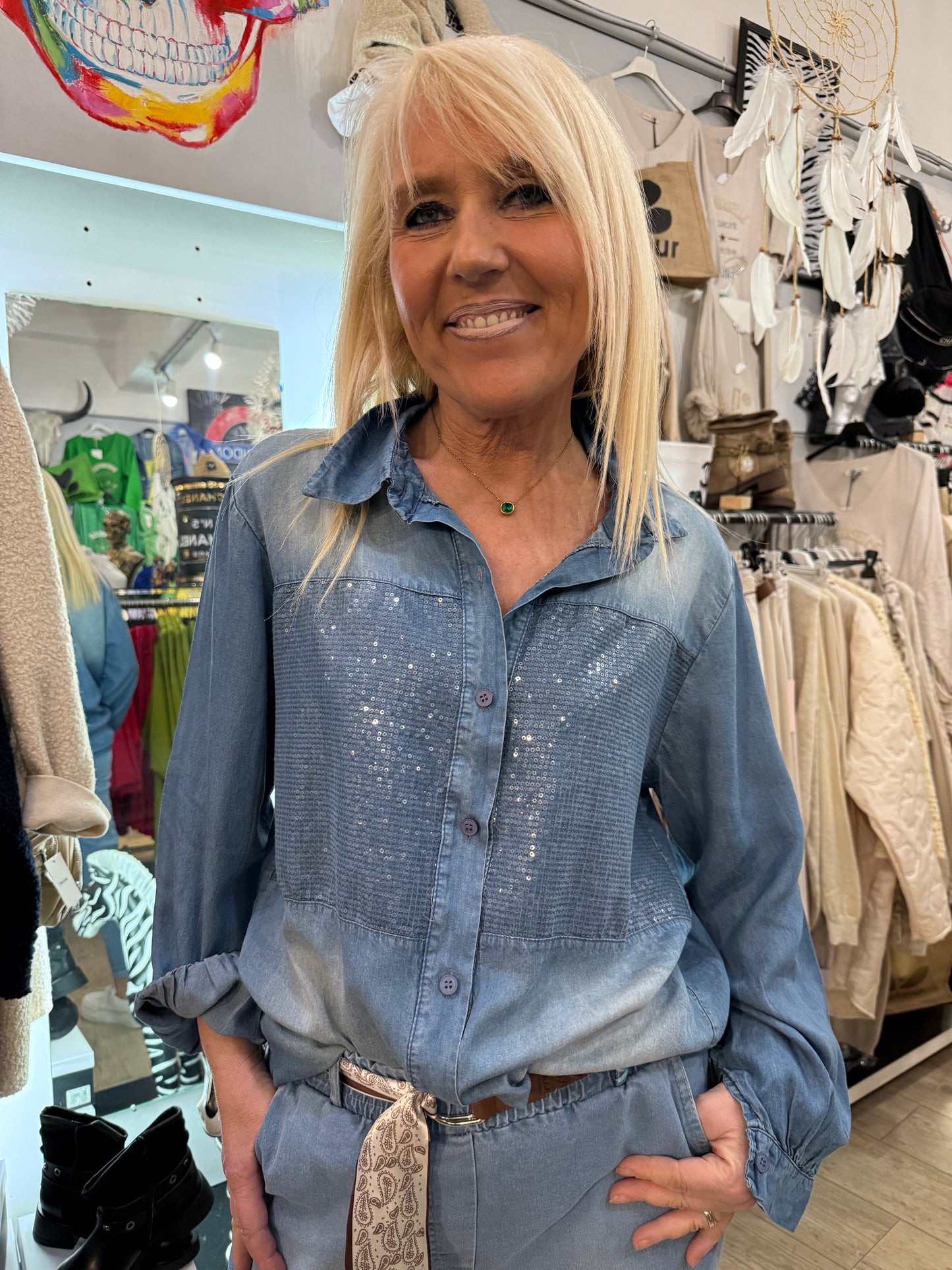 Tunique sequins tencel