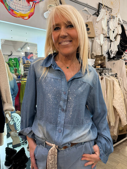 Tunique sequins tencel