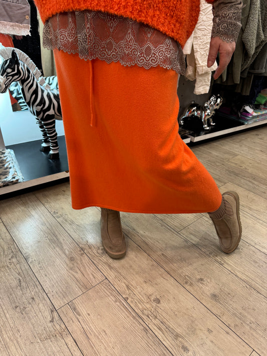 Jupe maille orange