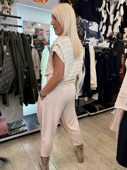 Pantalon fluide beige