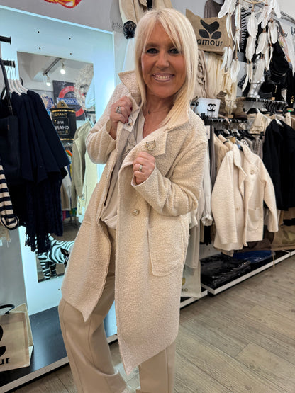 Manteau bouclette beige