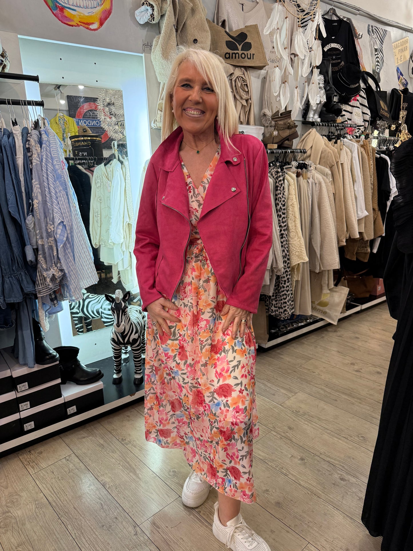 Veste perfecto fushia Émilie