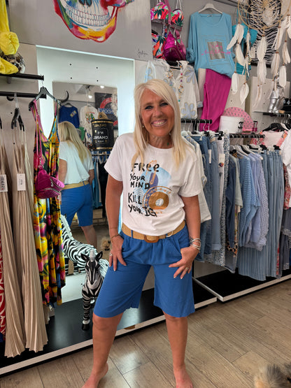 T shirt free bleu