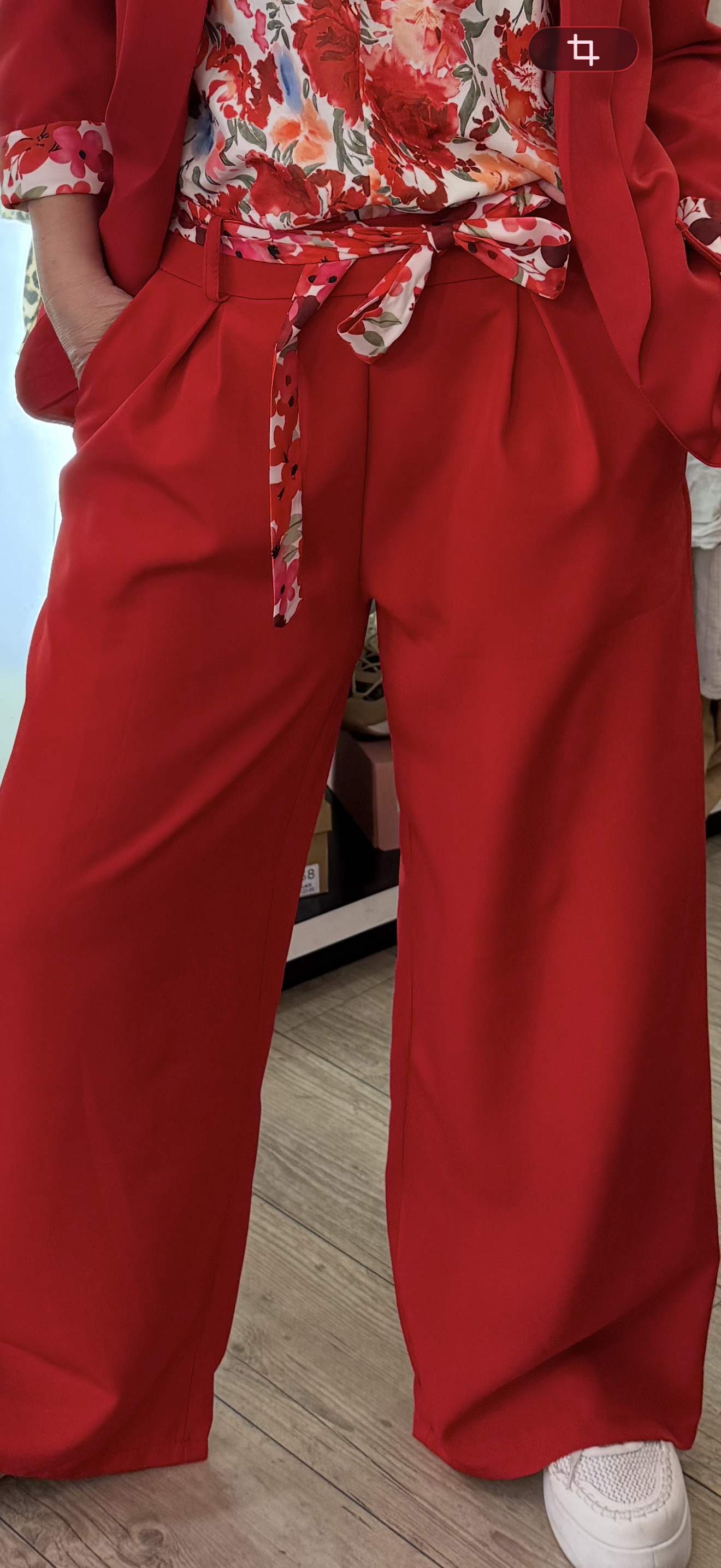 Pantalon palazzo rouge