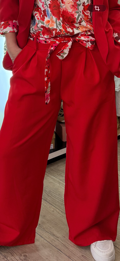 Pantalon palazzo rouge