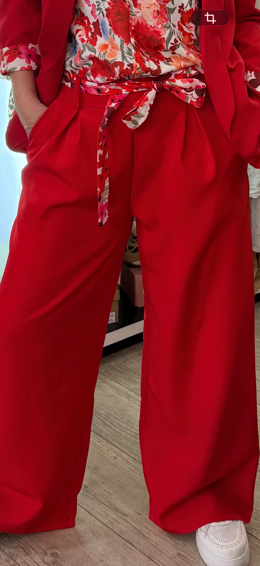 Pantalon palazzo rouge