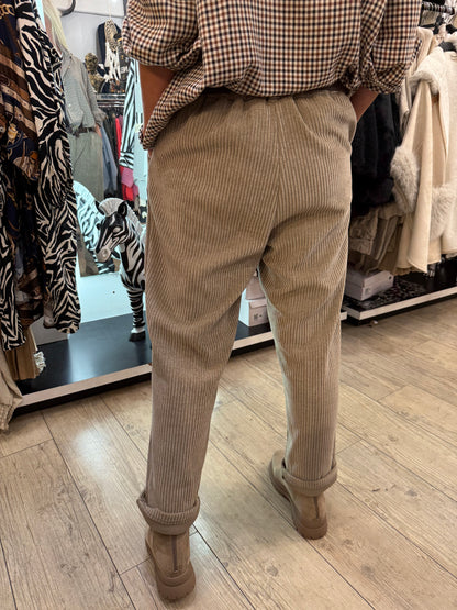 Pantalon velours taupe gde taille