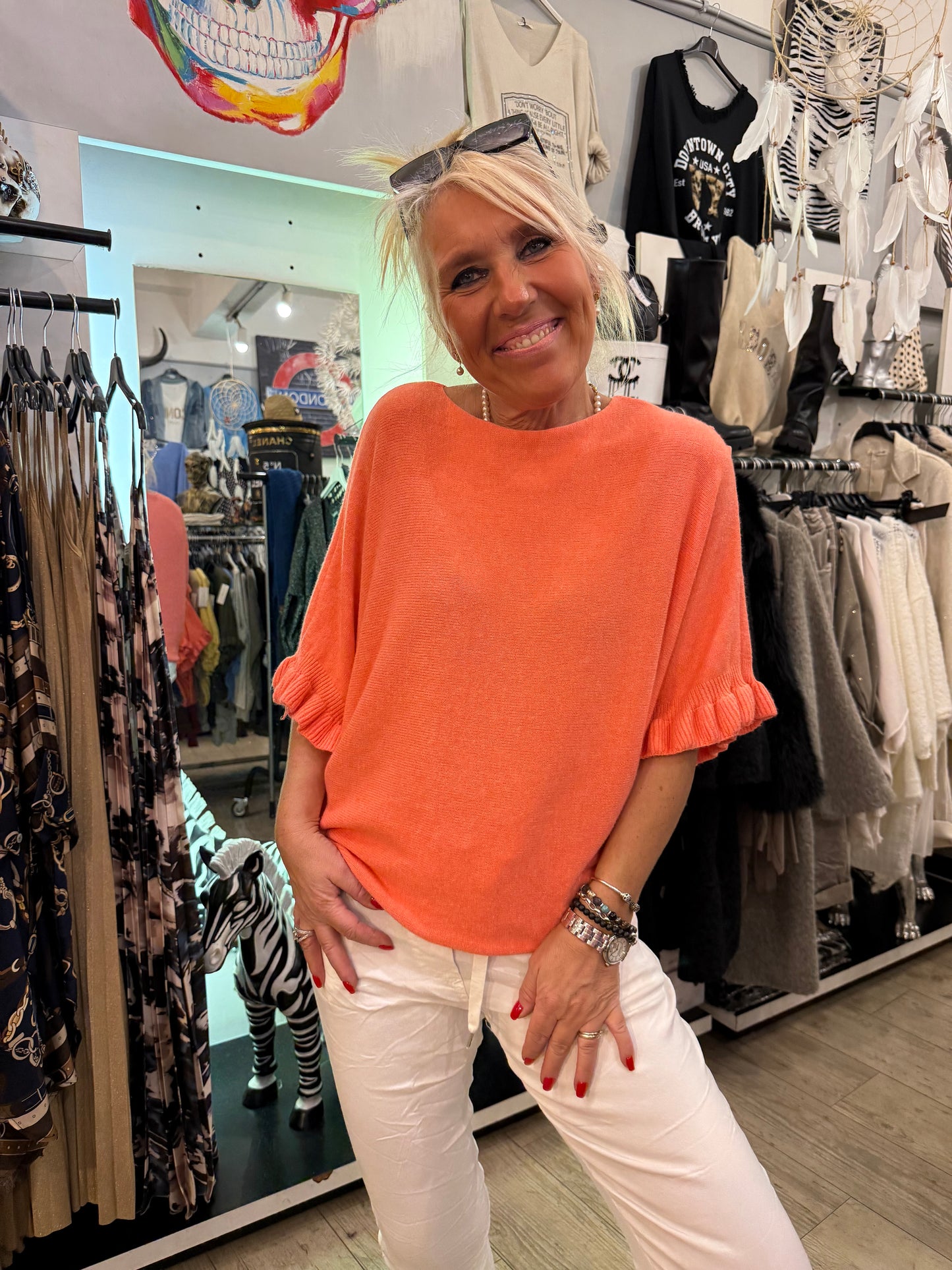 Pull froufrou abricot