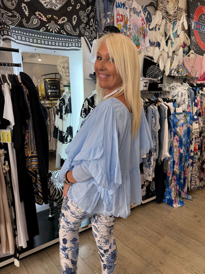 Tunique froufrou bleue