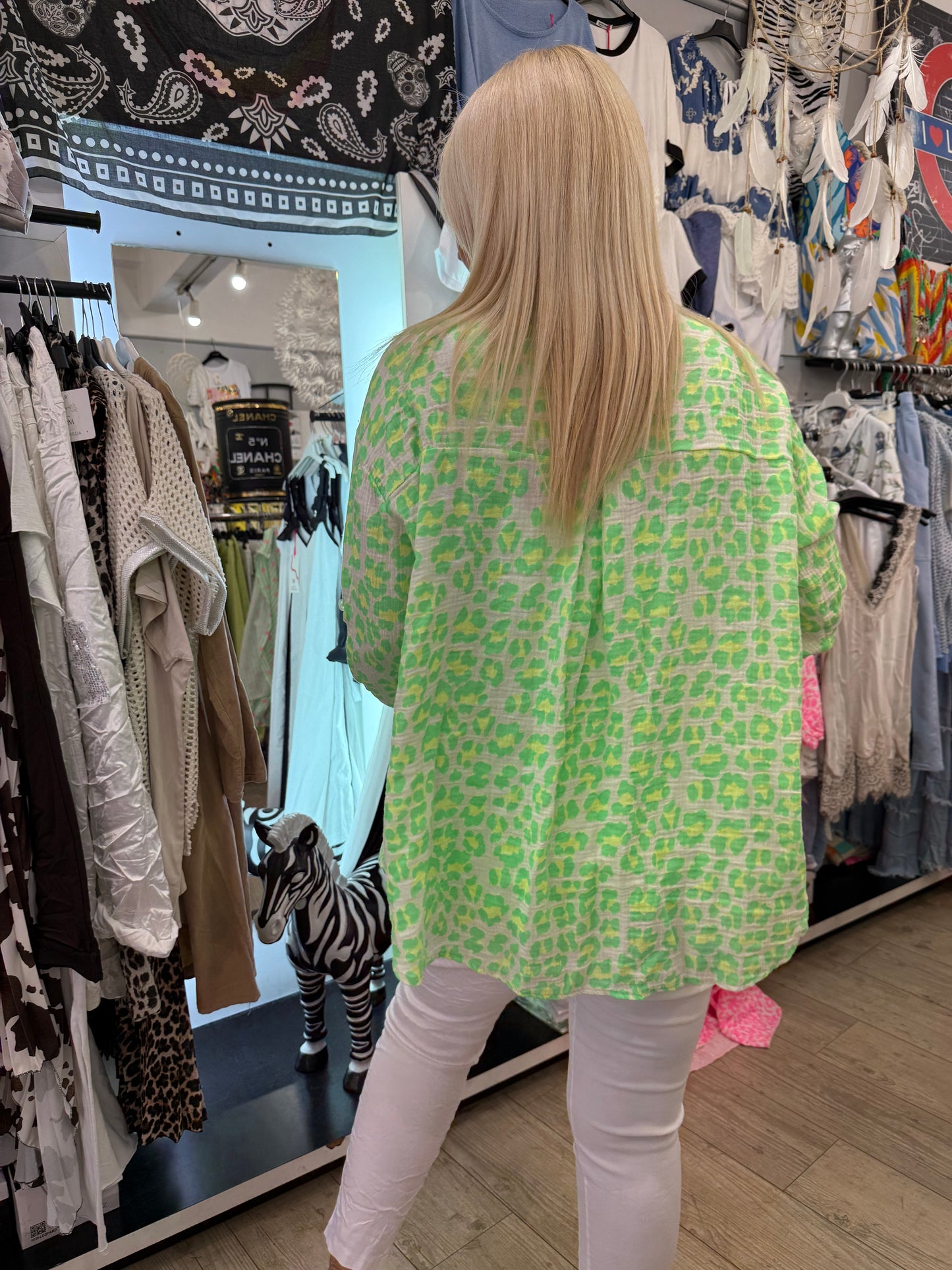 Chemise Clara vert fluo