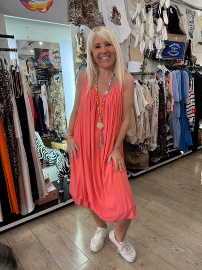 Robe ballon corail