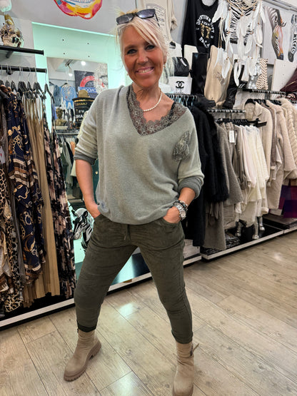 Pull la merveille kaki