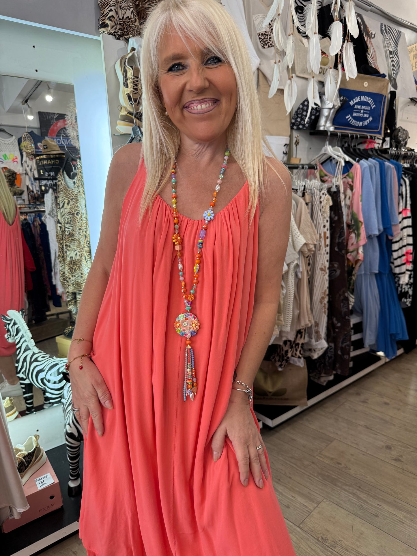 Robe ballon corail