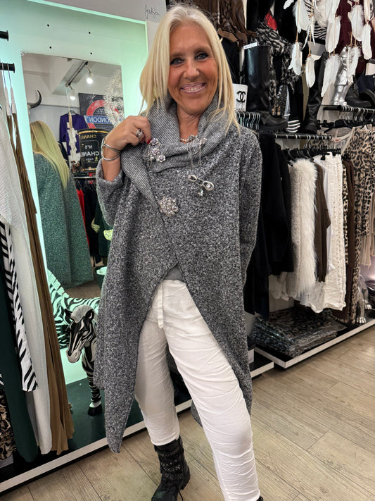 Manteau Chiné gris clair