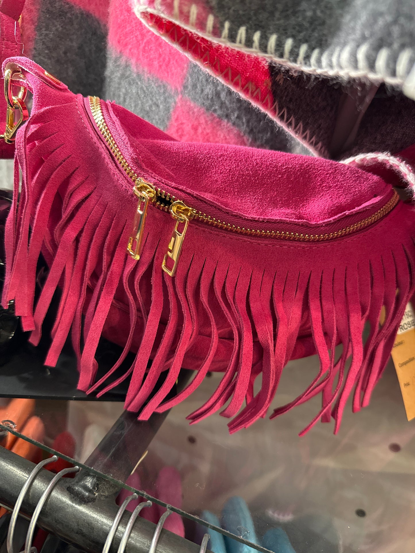 Sac banane frange rose