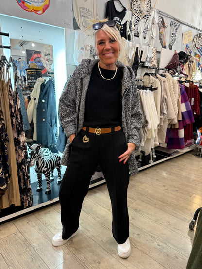 Manteau chiné gris oversize