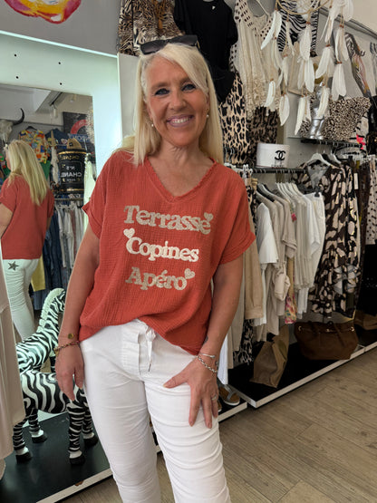 T shirt terrasse copine