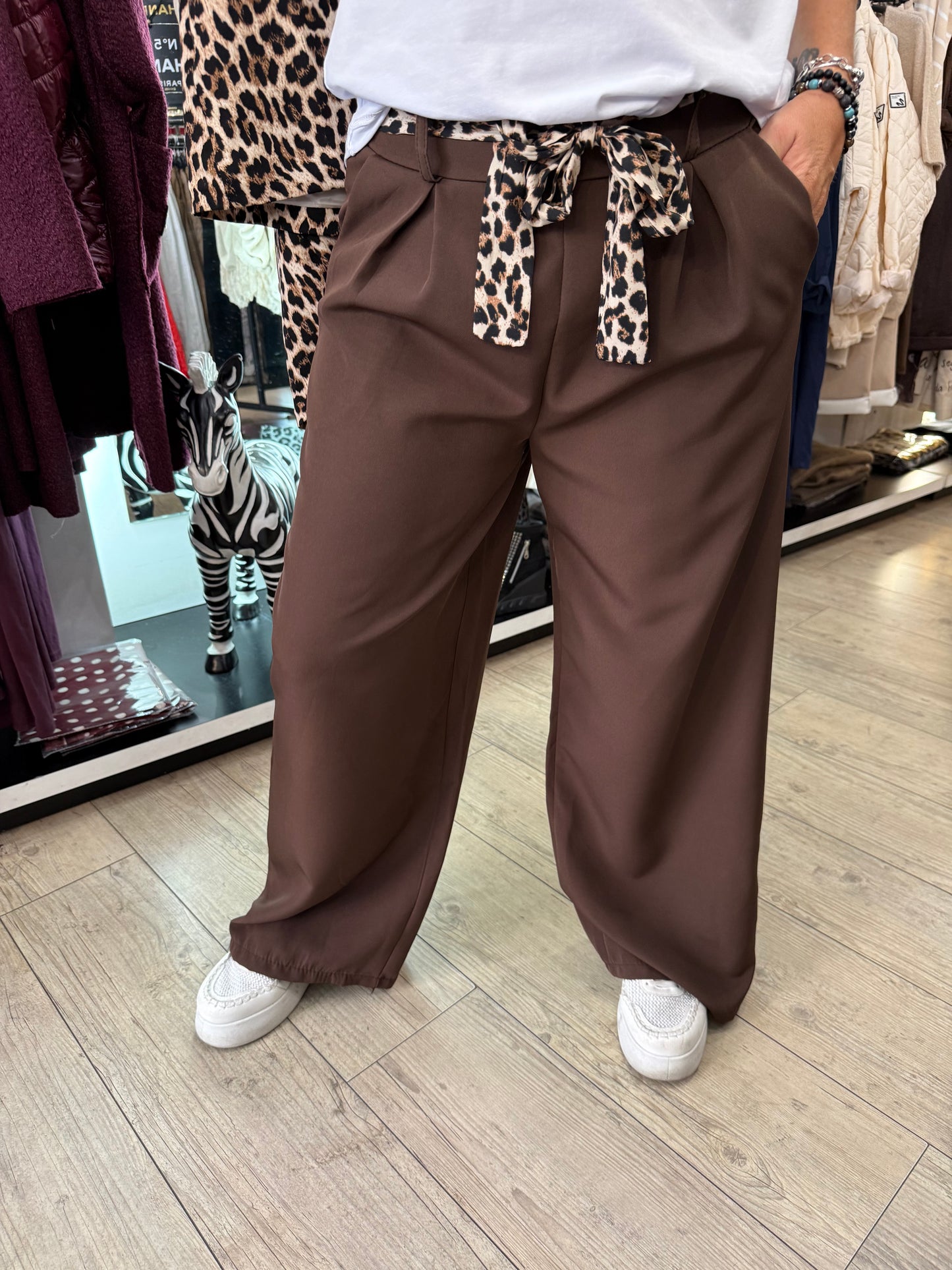 Pantalon palazzo choco