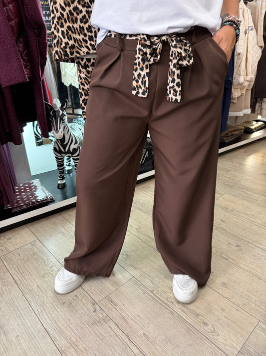 Pantalon palazzo choco