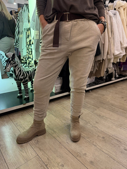 Pantalon velours pépé écru