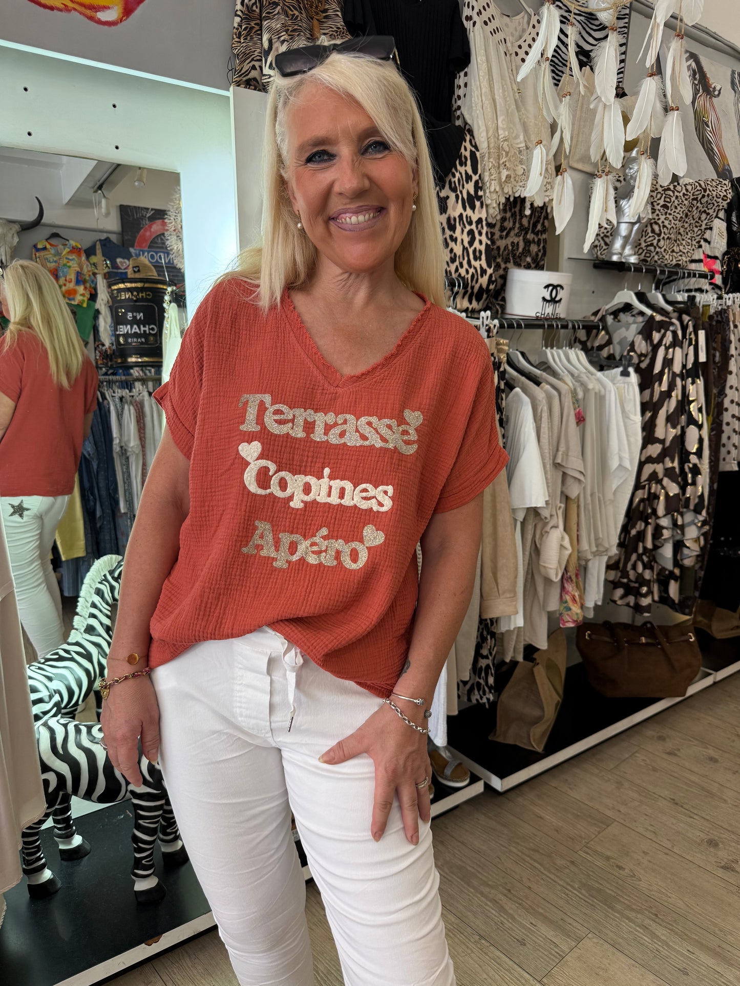 T shirt terrasse copine