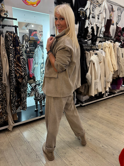 Pantalon velours taupe gde taille