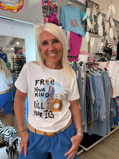 T shirt free bleu