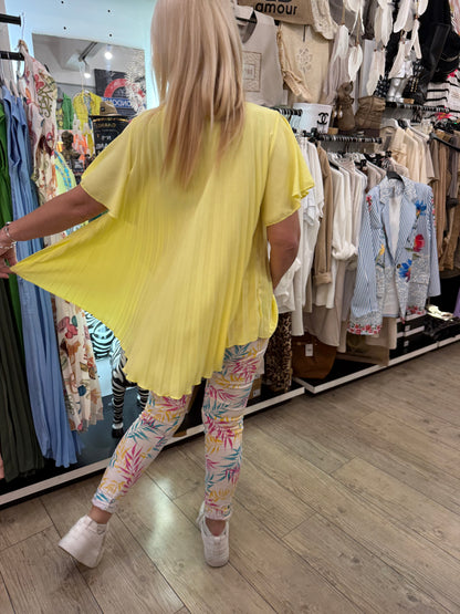 Tunique plissée jaune