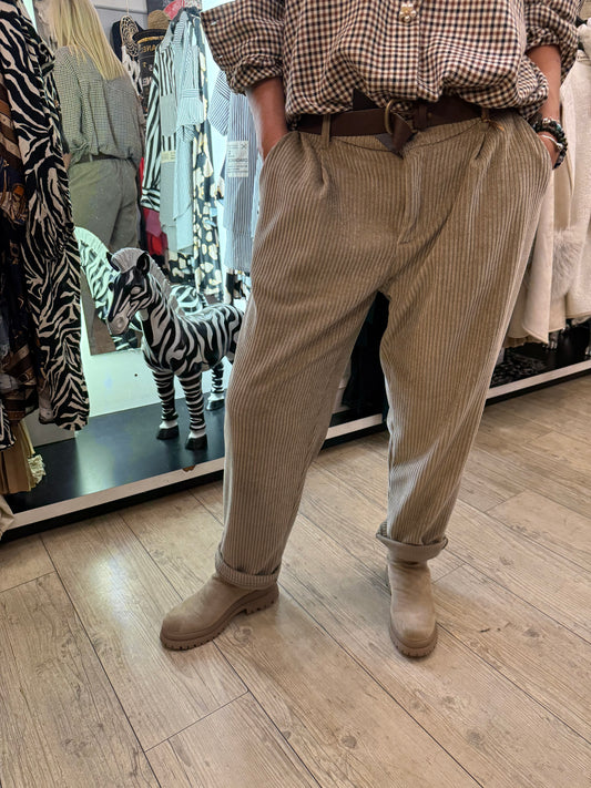 Pantalon velours taupe gde taille