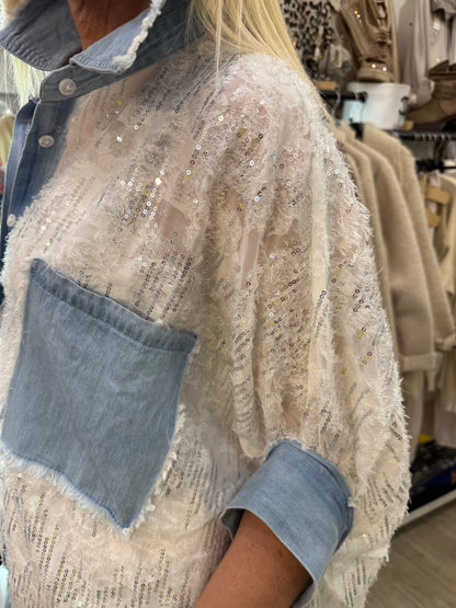 Chemise blanche poche jean