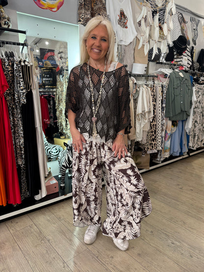 Pull macramé choco