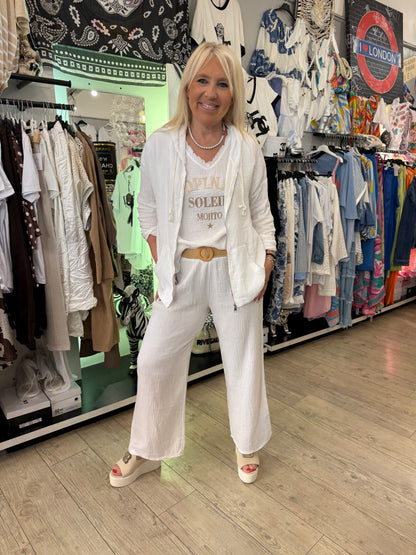 Veste blanche gaz de coton