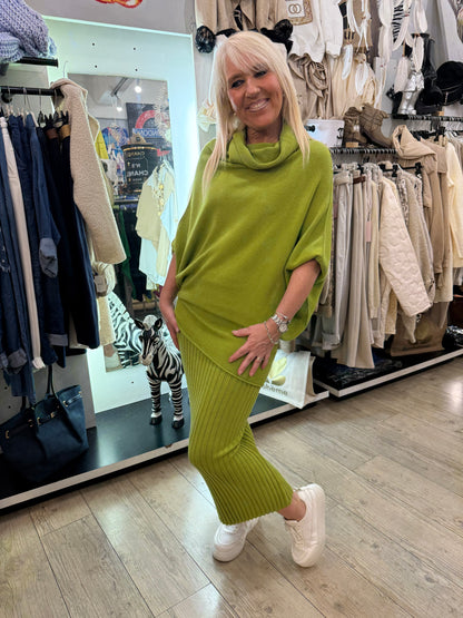 Jupe crayon vert olive