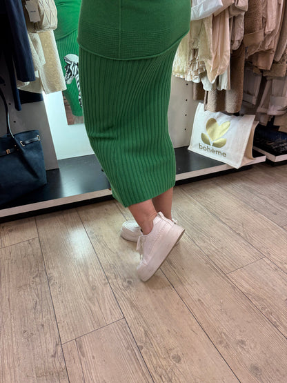 Jupe crayon vert gazon