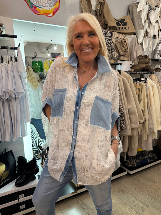 Chemise blanche poche jean