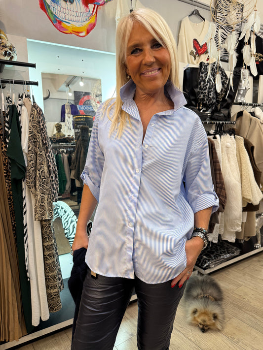 Chemise rayée bleue