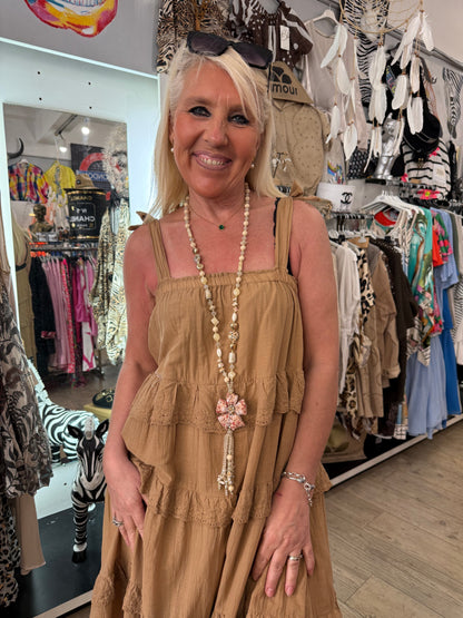Robe froufrou camel