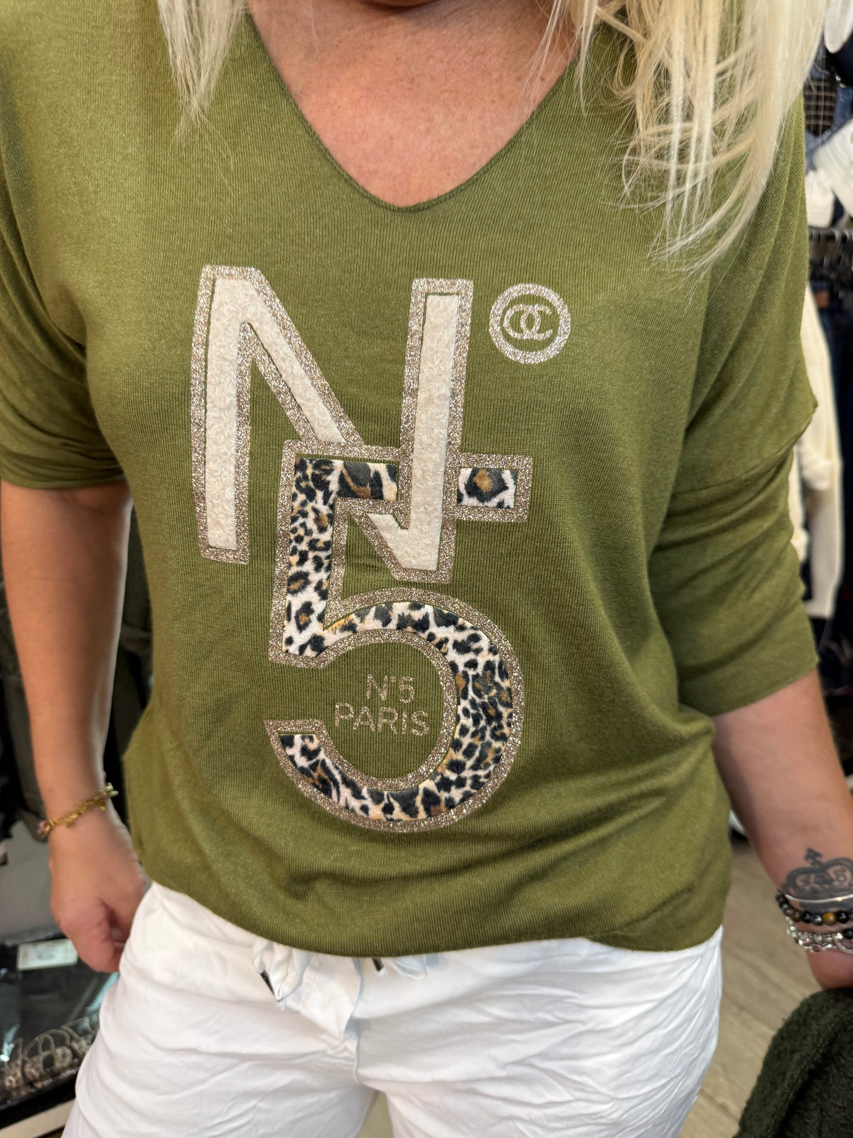 Pull n 5 vert olive