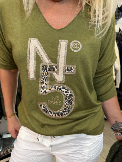 Pull n 5 vert olive