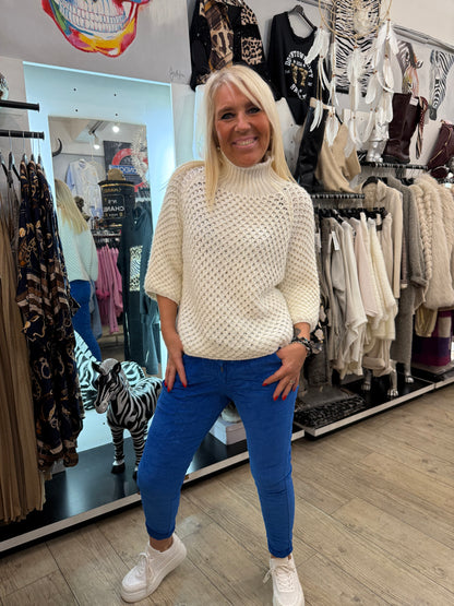 Pantalon magique velours bleu roi