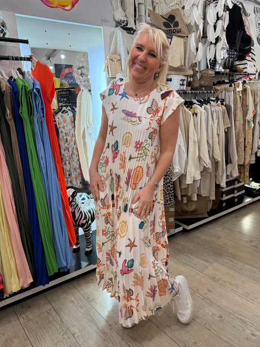 Robe plissée longue playa