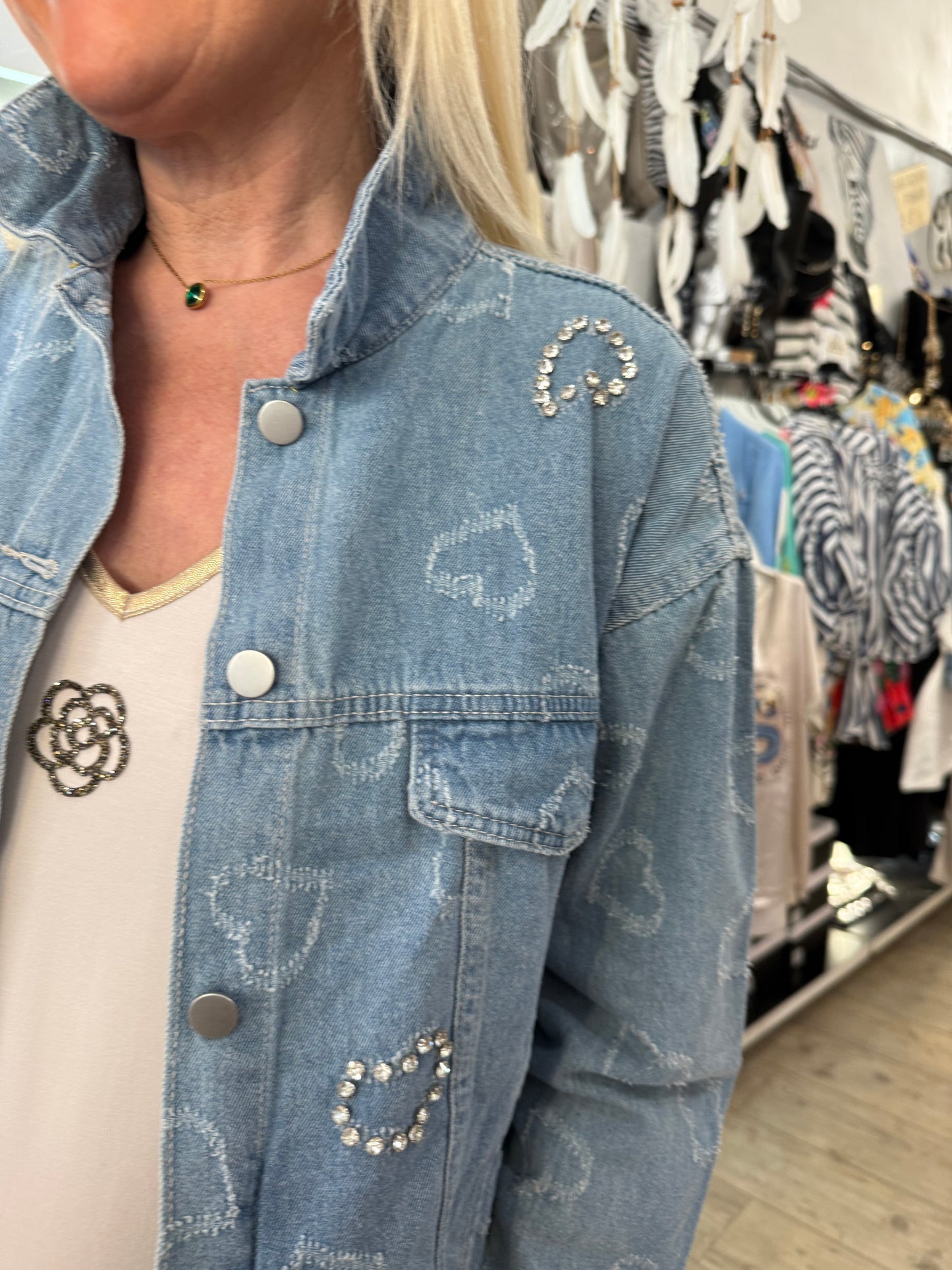 Veste jean cœur