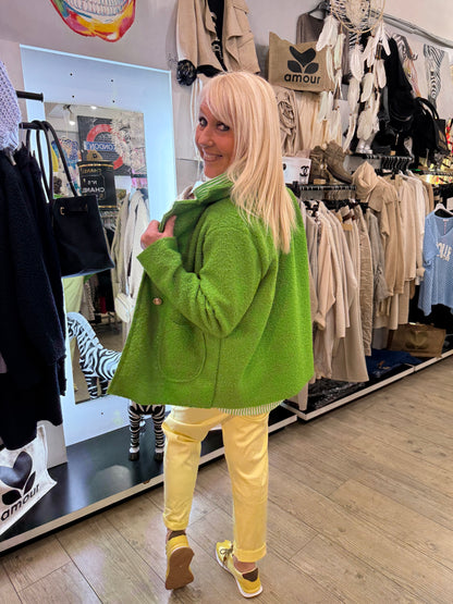 Veste bouclette verte