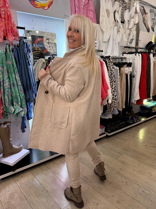Manteau bouclette beige