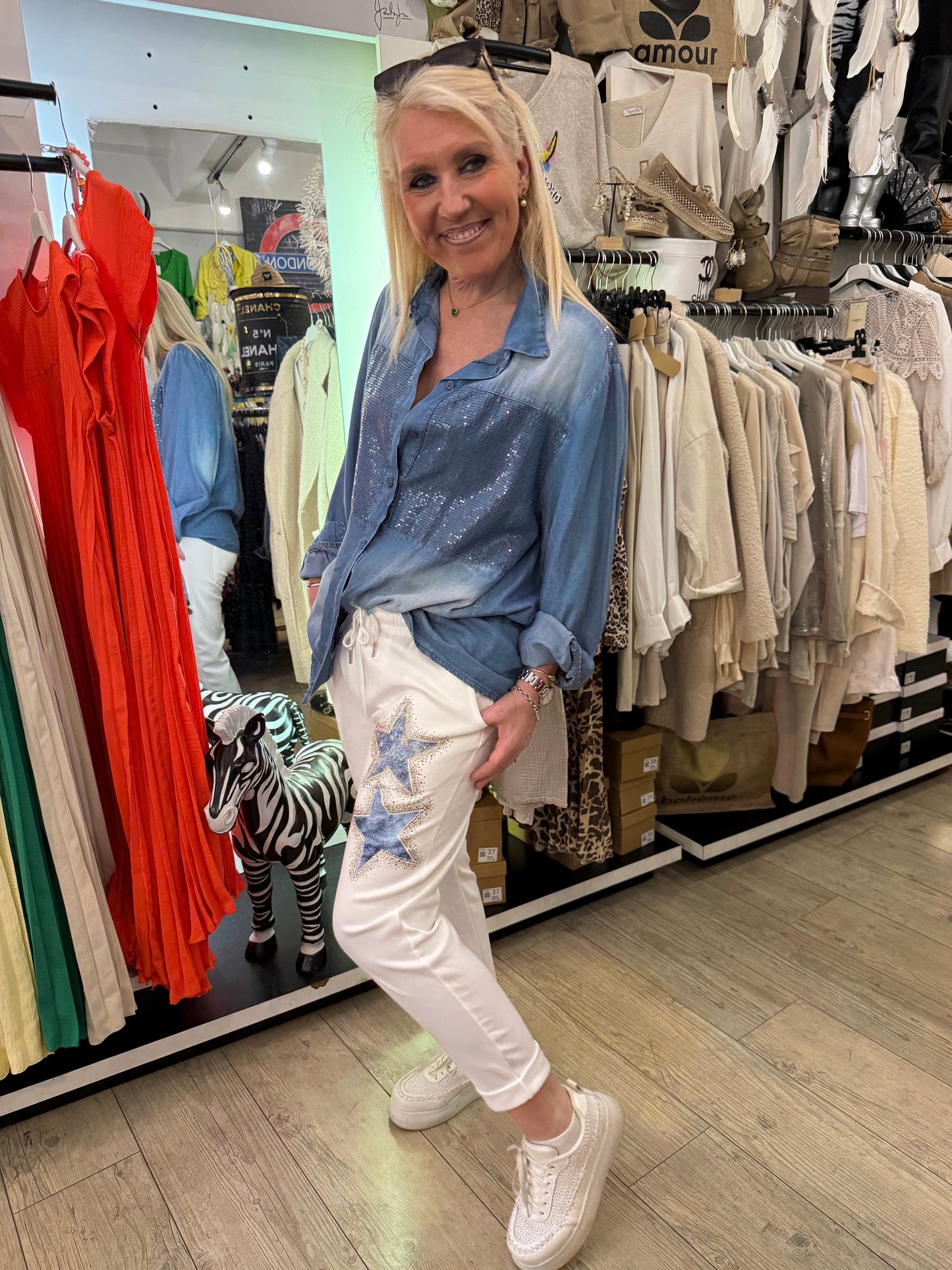 Pantalon star blanc