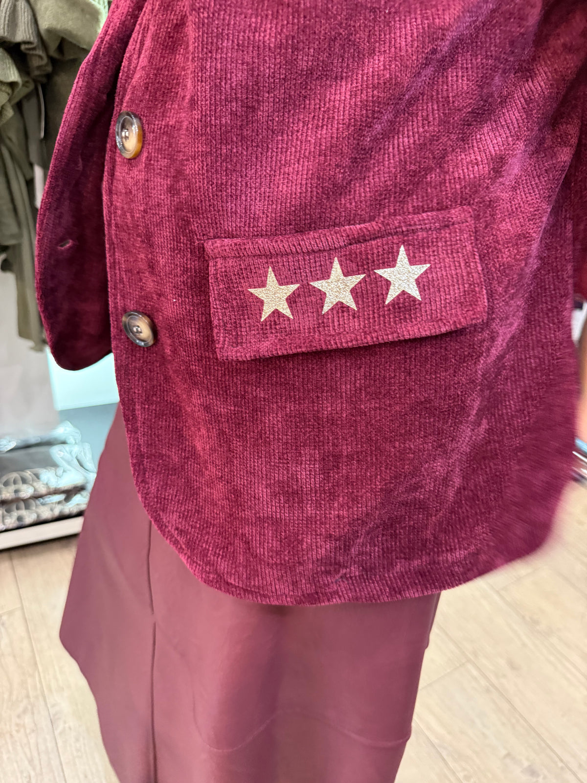 Veste étoile bordeaux