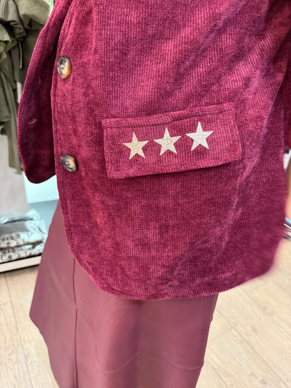 Veste étoile bordeaux